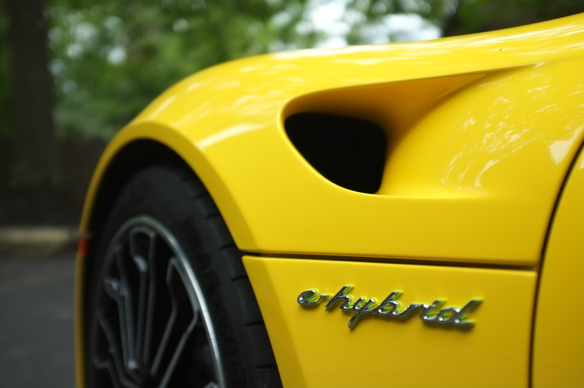 yellow hybrid car